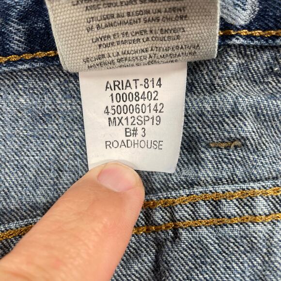 Ariat M4 Low Rise Boot Cut Roadhouse Jeans Men's 42X30 Blue Relaxed Fit Western - Picture 6 of 11